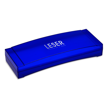 Blue plastic cases for 2 writing instruments