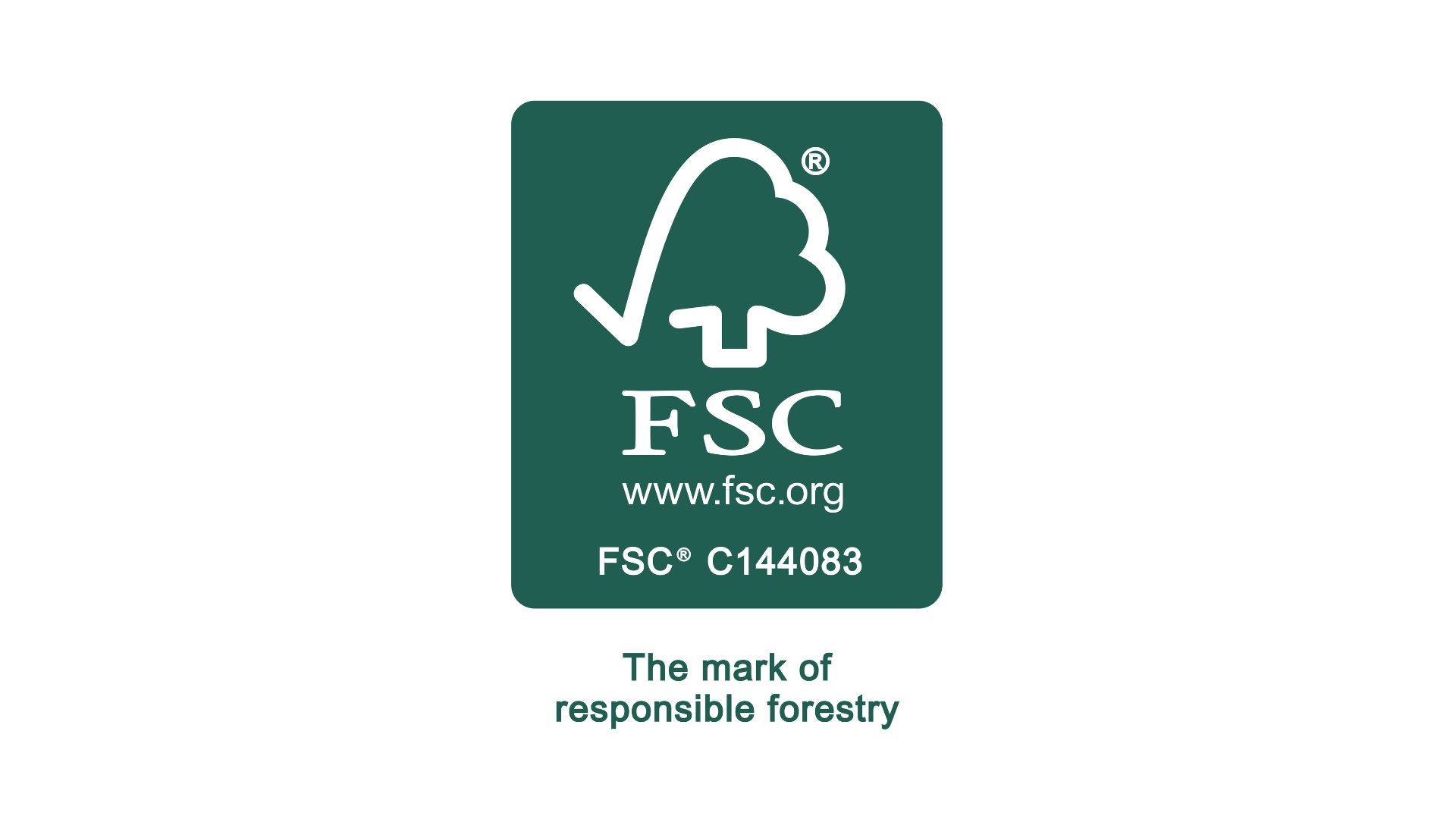 Sustainability certifications:<br>The FSC® seal Sustainability certifications:<br>The FSC® seal
