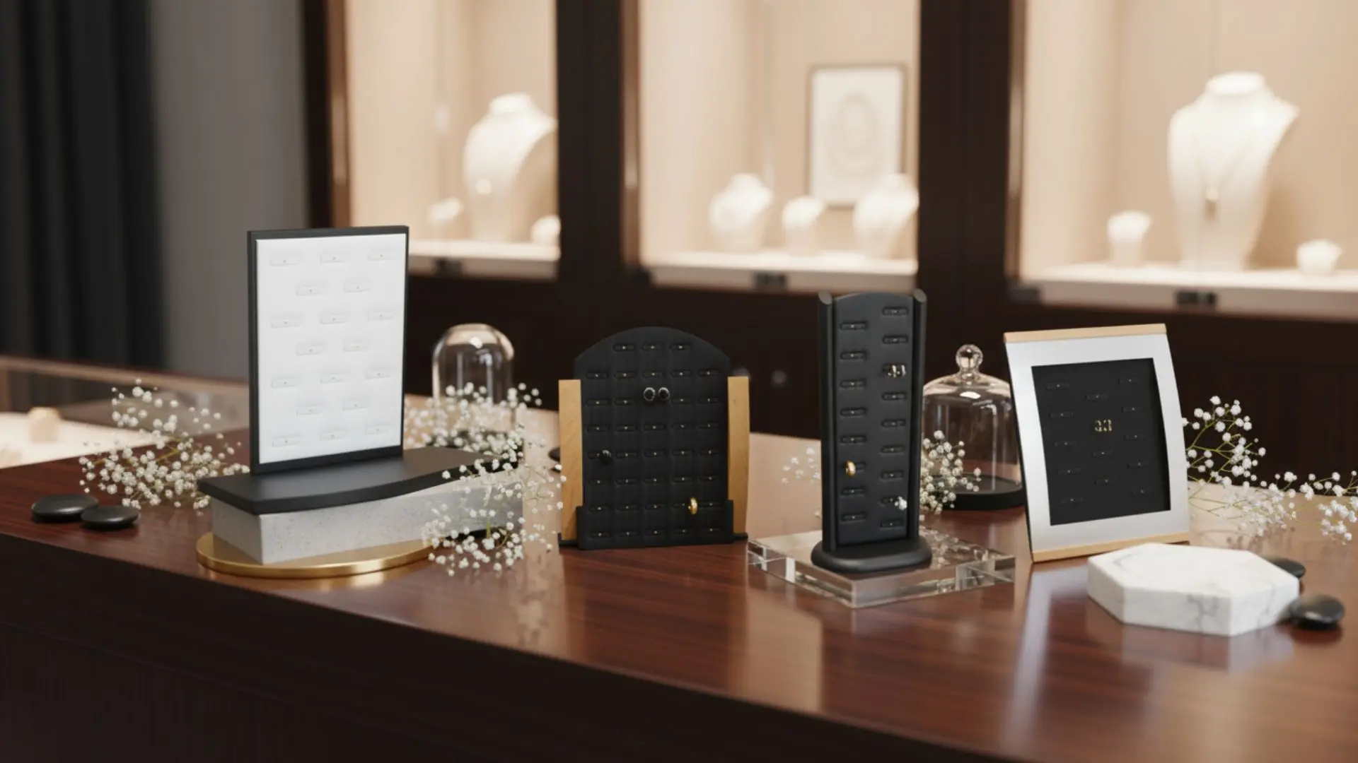 Our wedding ring display stands