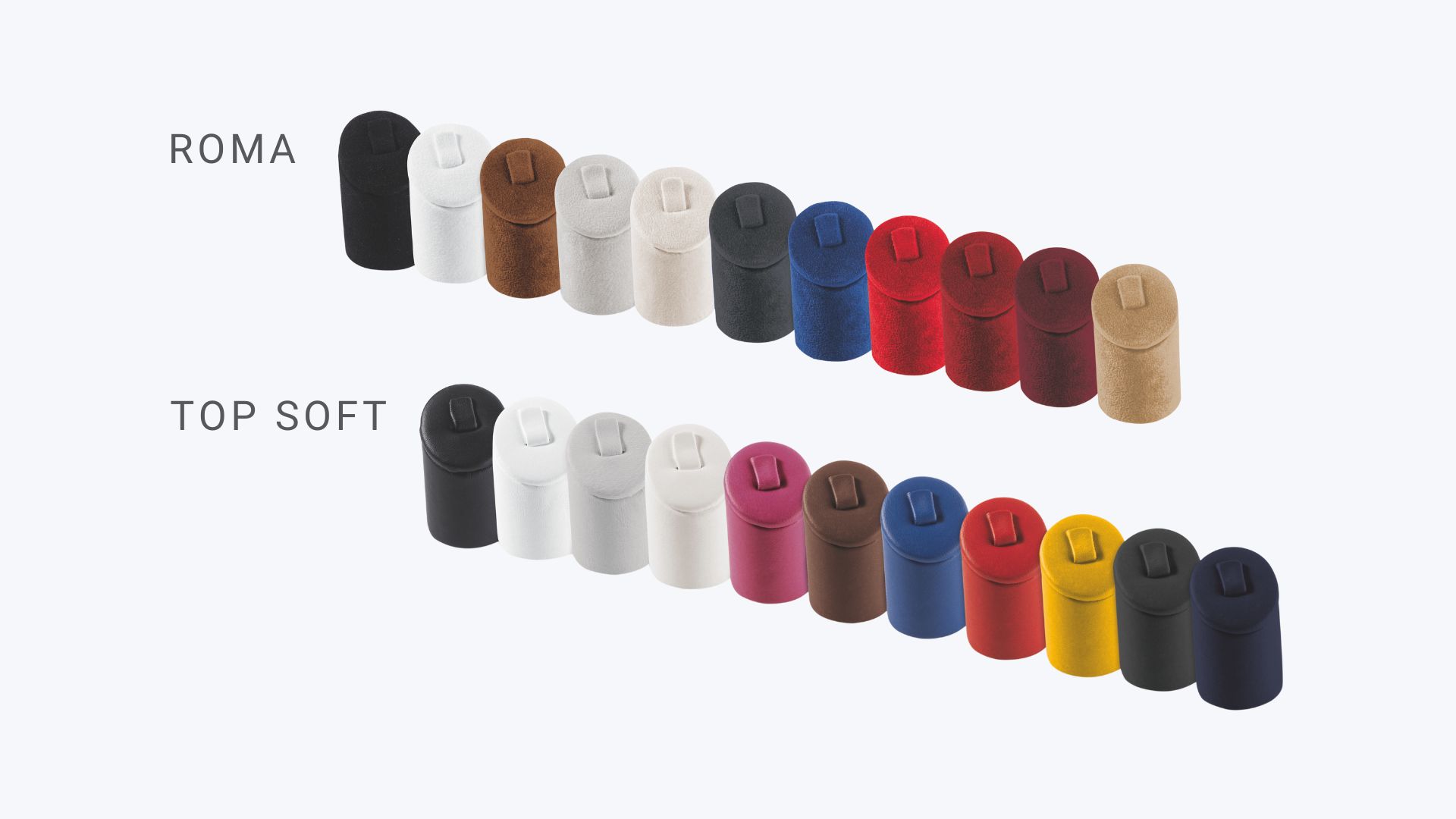 ROMA and TOP SOFT - colour variety for your Jewellery busts ROMA and TOP SOFT - colour variety for your Jewellery busts